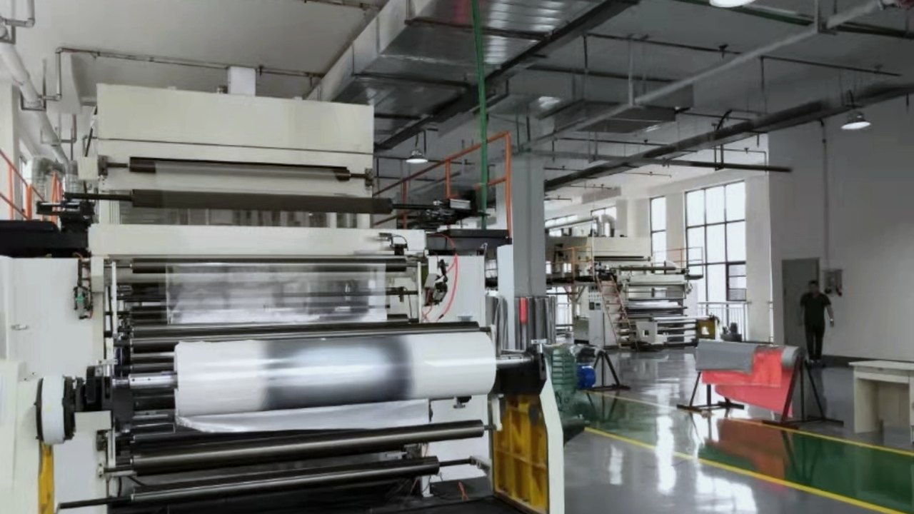 Laminating unit feeding a master roll